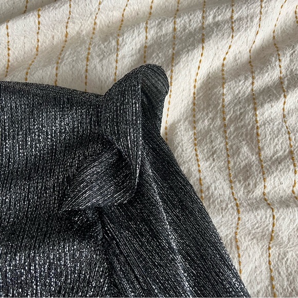 Maje silver, sheer lurex long-sleeved top - Picture 7 of 8